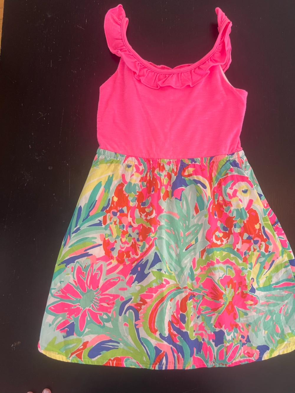 Lilly Pulitzer Bright Pink Floral Strapless Kids Dress